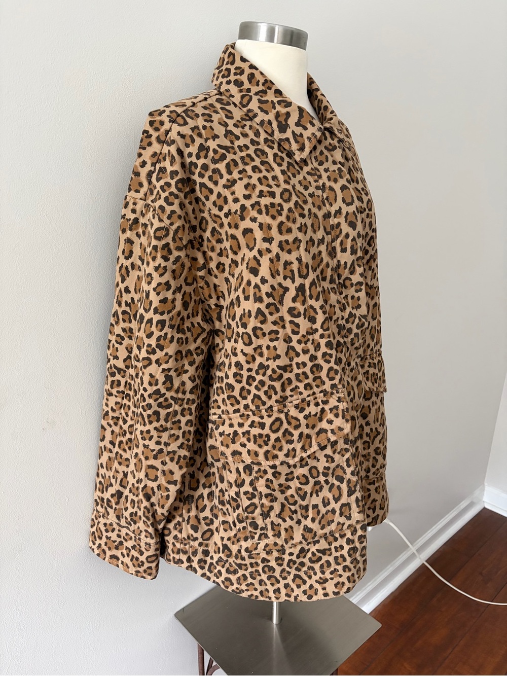 Pistola Cecile Quilted Feline Leopard Print Jacket L Boho Chic Fall Fashion - Picture 5 of 13